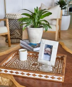 Karen Kane Wood Inlay Tray Home