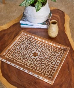 Karen Kane Wood Inlay Tray Home