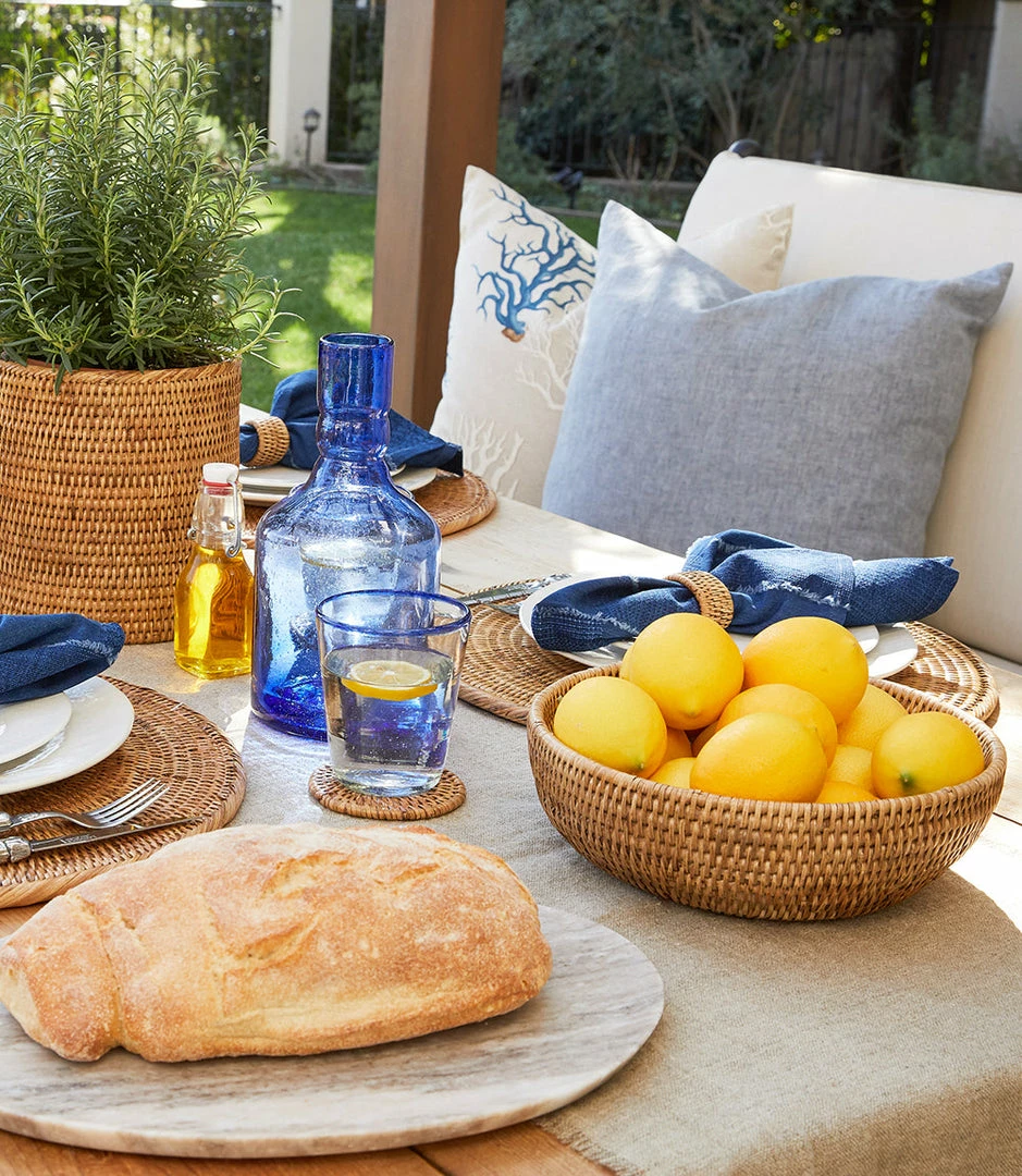 Karen Kane Home Rattan Bowl