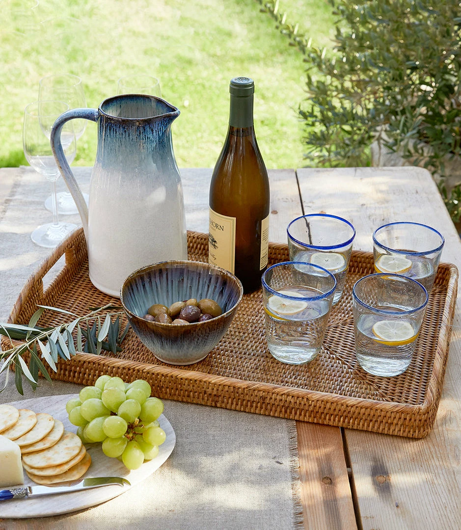Karen Kane Large Rattan Tray