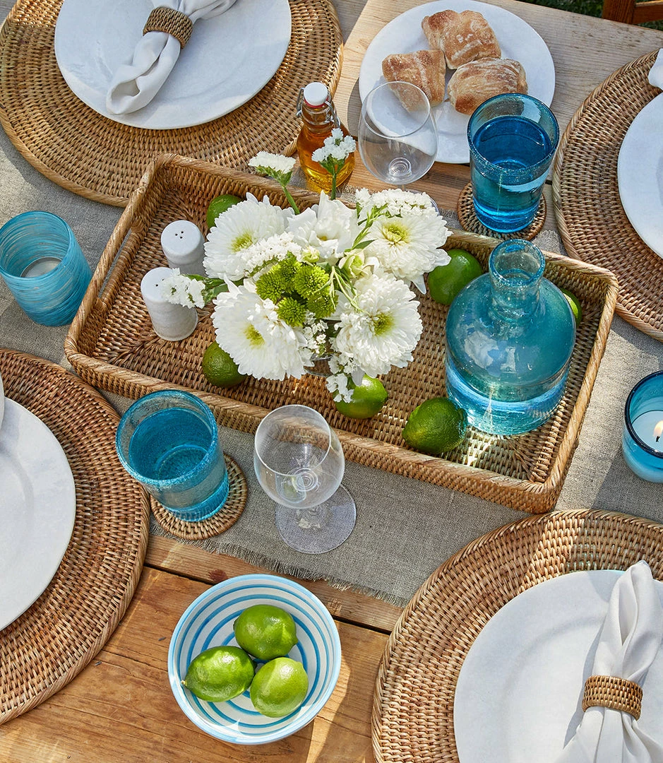 Karen Kane Small Rattan Tray Home