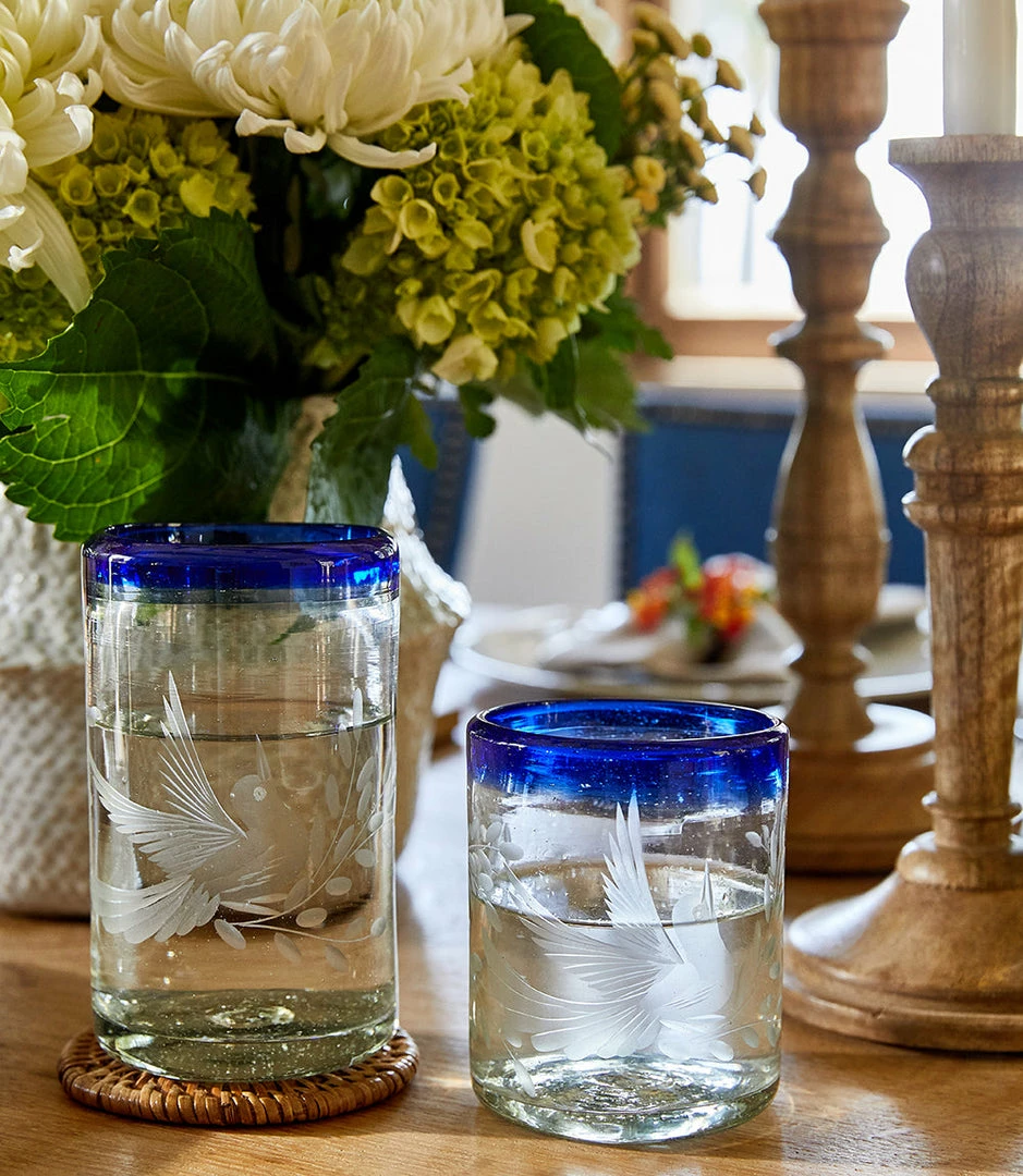 Karen Kane Etched Dove Drinking Glass Home