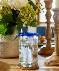 Karen Kane Etched Dove Drinking Glass Home