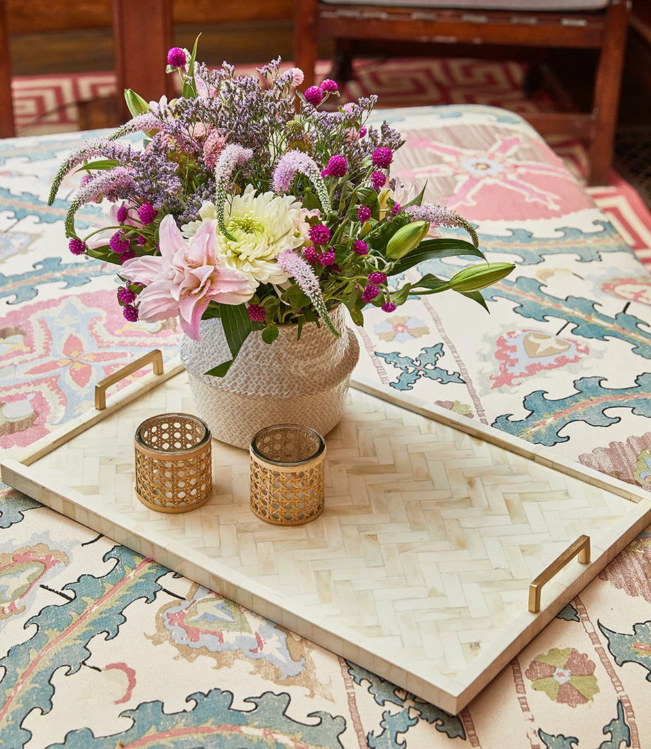 Karen Kane Handcrafted Herringbone Tray