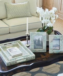 Karen Kane Home Floral Mother Of Pearl Tray