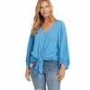 Karen Kane Lantern Sleeve Tie-Front Top Clothing