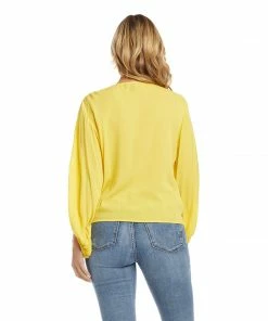 Karen Kane Lantern Sleeve Tie-Front Top