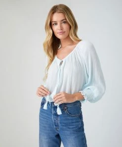 Karen Kane Clothing Button-Up Peasant Top