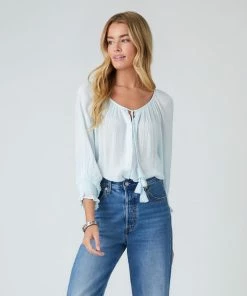 Karen Kane Clothing Button-Up Peasant Top