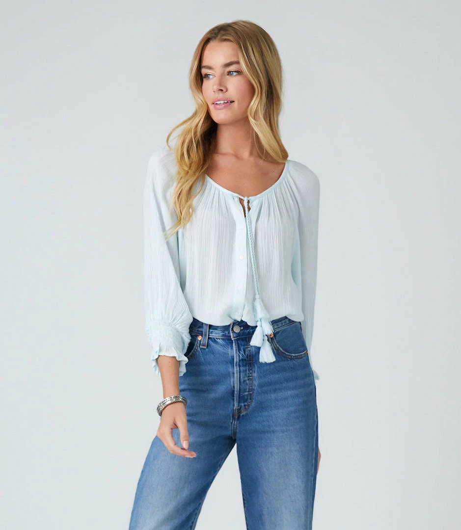 Karen Kane Clothing Button-Up Peasant Top