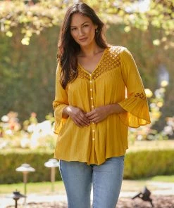 Karen Kane Clothing Lace Inset Blouse