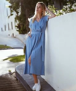 Karen Kane Cuffed Sleeve Dress Clothing