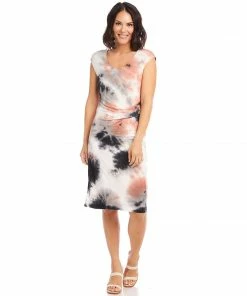 Karen Kane Draped Tie-Dye Dress Clothing