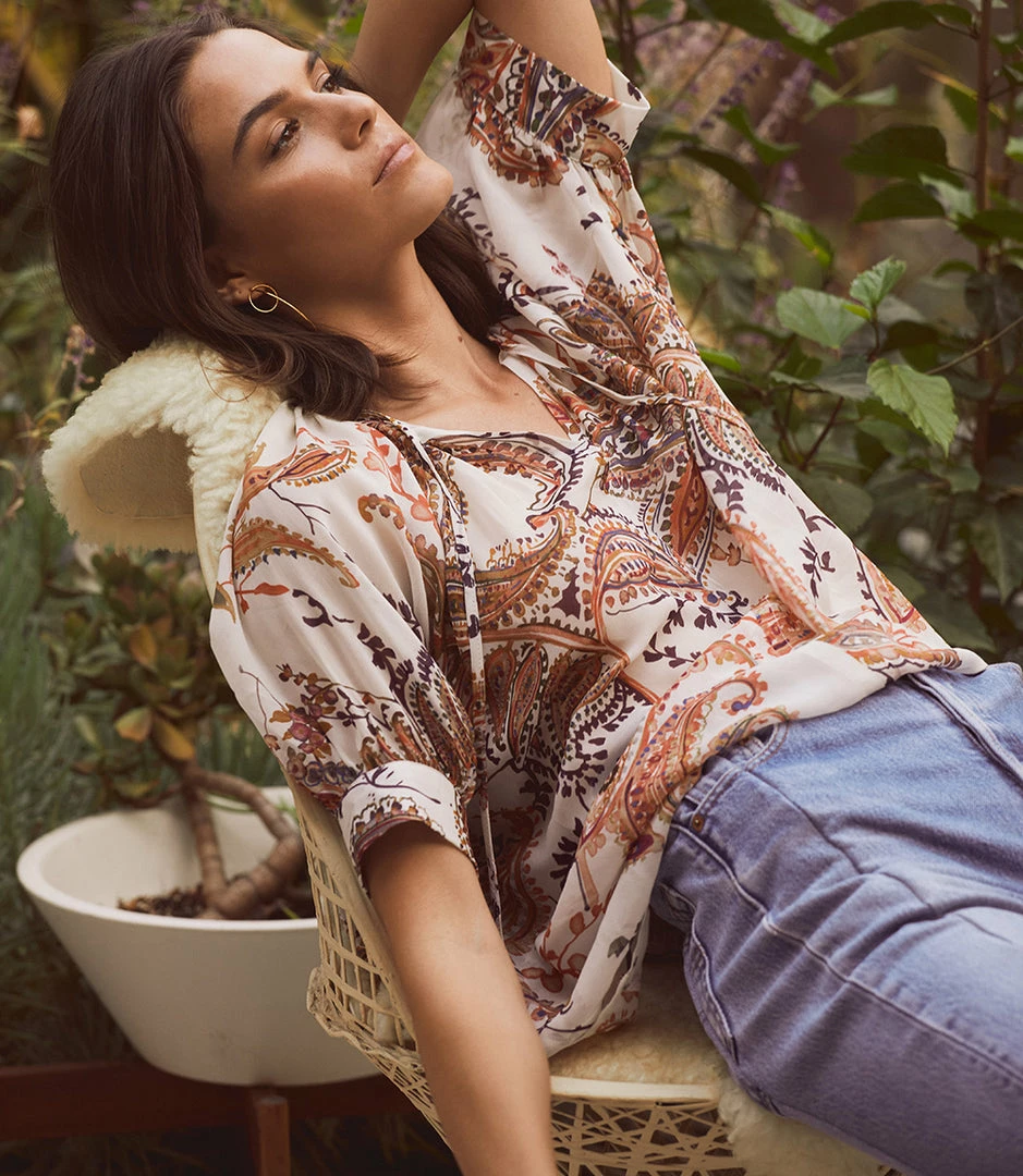 Karen Kane Short Sleeve Peasant Top Clothing