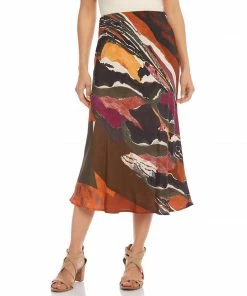 Karen Kane Petite Size Bias Cut Midi Skirt Petites