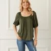 Karen Kane Knit Peasant Top Clothing