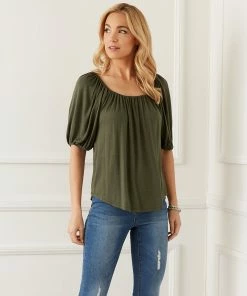 Karen Kane Knit Peasant Top Clothing
