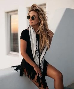 Karen Kane Clothing V-Neck Fringe Dress