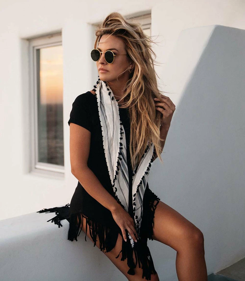 Karen Kane Clothing V-Neck Fringe Dress