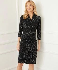 Karen Kane 3/4 Sleeve Cascade Wrap Dress Dresses
