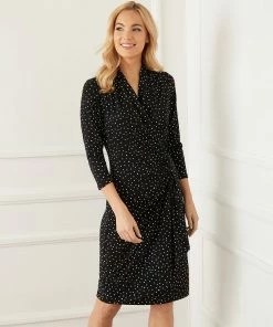 Karen Kane 3/4 Sleeve Cascade Wrap Dress Dresses