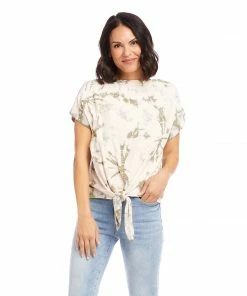 Karen Kane Boatneck Tie-Front Top Clothing