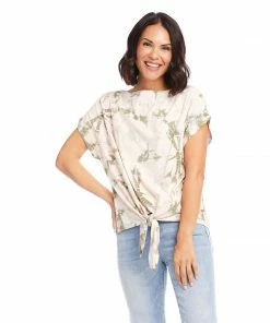 Karen Kane Boatneck Tie-Front Top Clothing