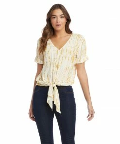 Karen Kane Petite Size Tie Front Top