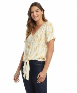 Karen Kane Petite Size Tie Front Top