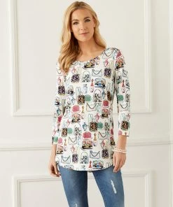 Karen Kane 3/4 Sleeve Shirttail Top Clothing