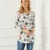 Karen Kane 3/4 Sleeve Shirttail Top Clothing