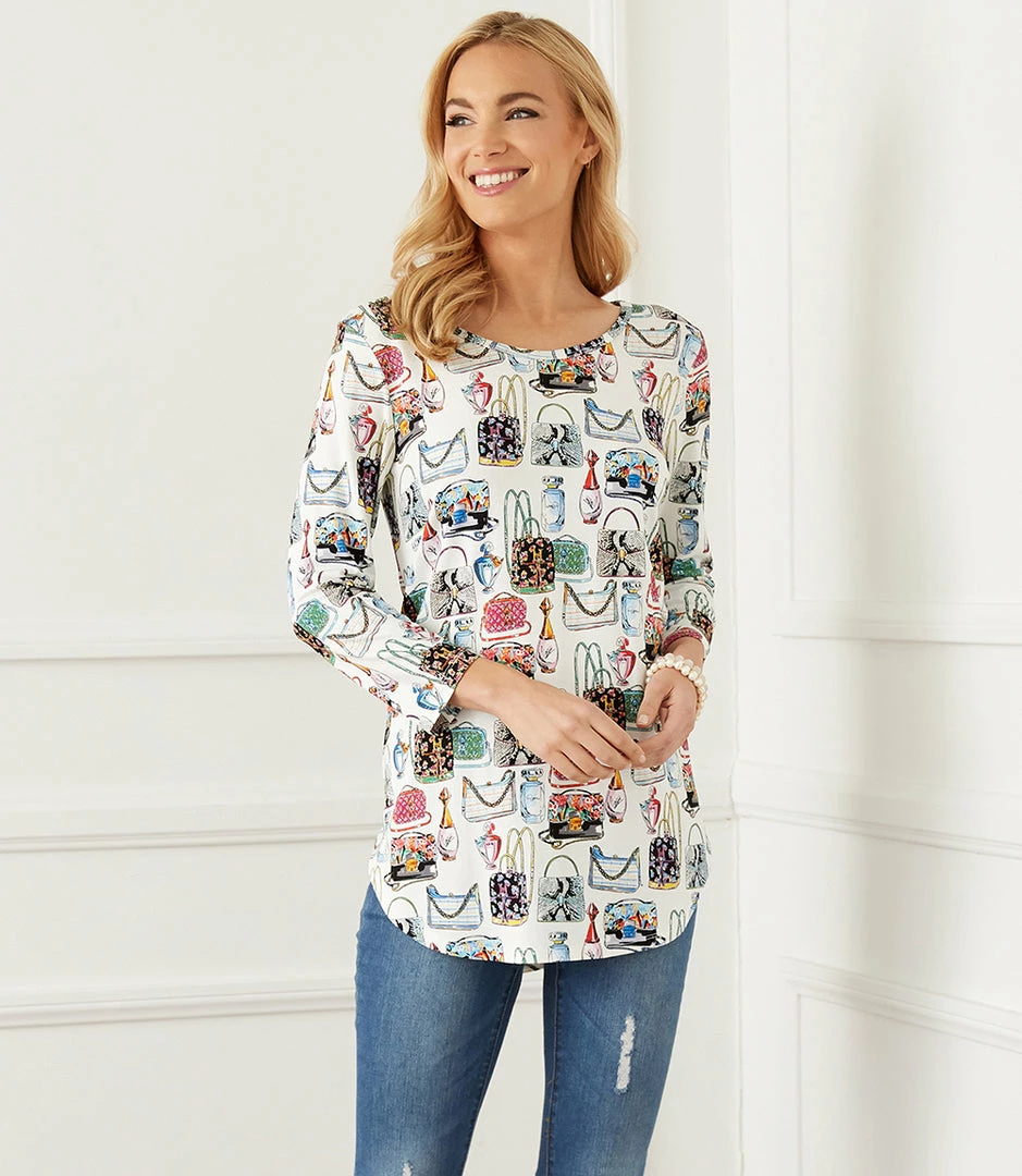 Karen Kane 3/4 Sleeve Shirttail Top Clothing
