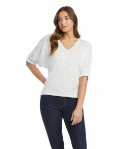 Karen Kane Petite Size Roll Sleeve Tee Petites