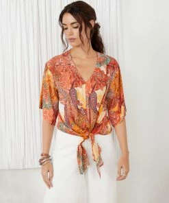 Karen Kane Tie-Front Top Clothing