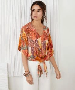 Karen Kane Tie-Front Top Clothing