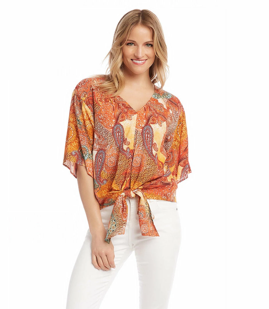 Karen Kane Petite Size Tie-Front Top Petites