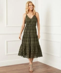 Karen Kane Tiered Midi Dress Clothing