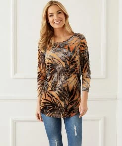 Karen Kane Tie-Dye Burnout Shirttail Top