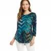 Karen Kane Petite Size Tie-Dye Burnout Shirttail Tee Petites