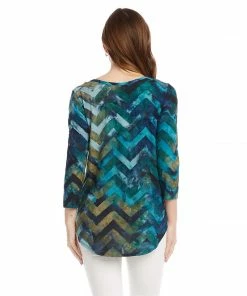 Karen Kane Petite Size Tie-Dye Burnout Shirttail Tee Petites