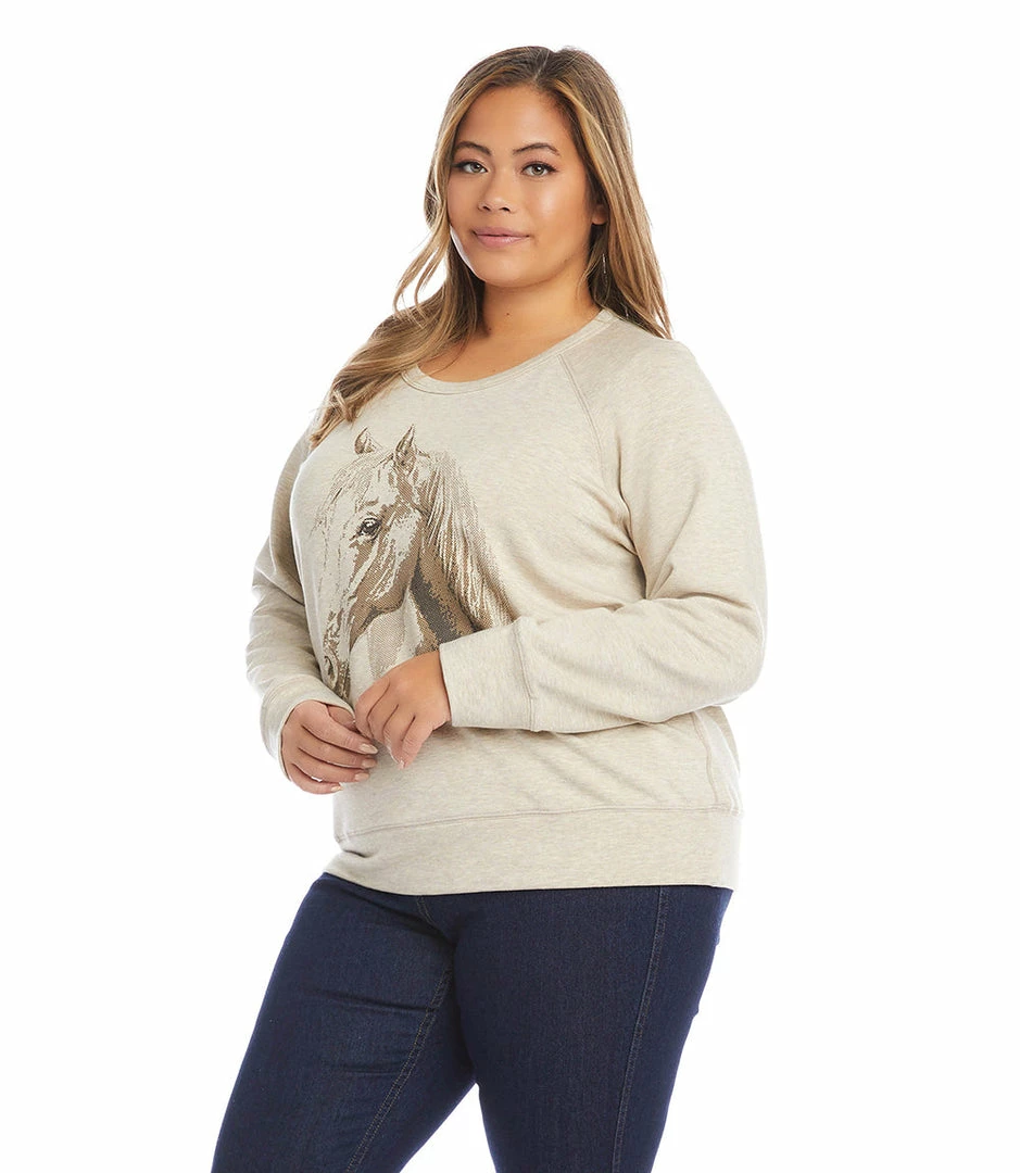 Karen Kane Plus Size Horse Print Sweatshirt