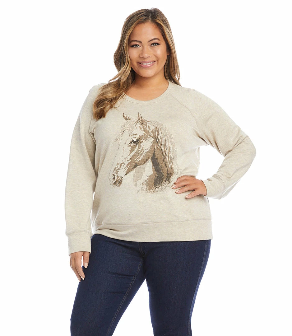 Karen Kane Plus Size Horse Print Sweatshirt