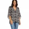Karen Kane Bracelet Sleeve Asymmetric Top Clothing
