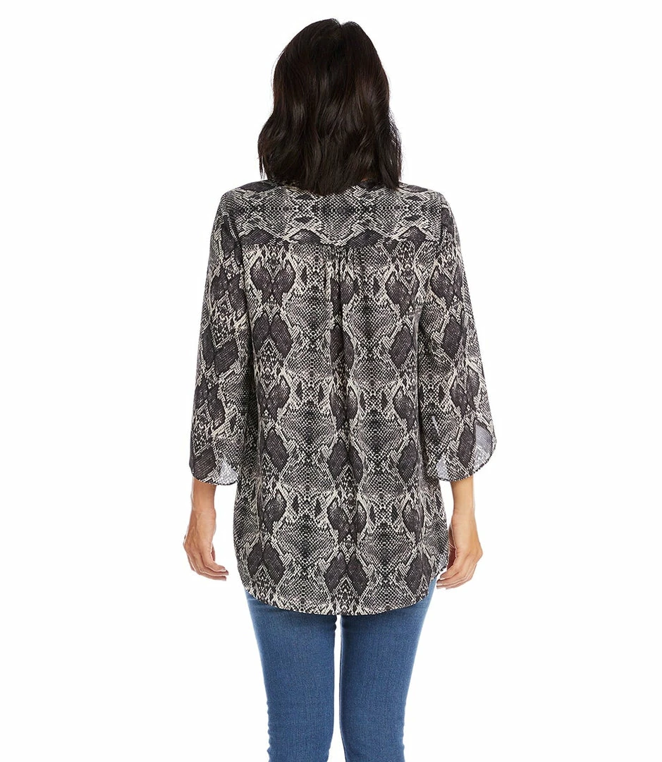 Karen Kane Bracelet Sleeve Asymmetric Top Clothing