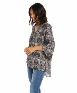 Karen Kane Bracelet Sleeve Asymmetric Top Clothing