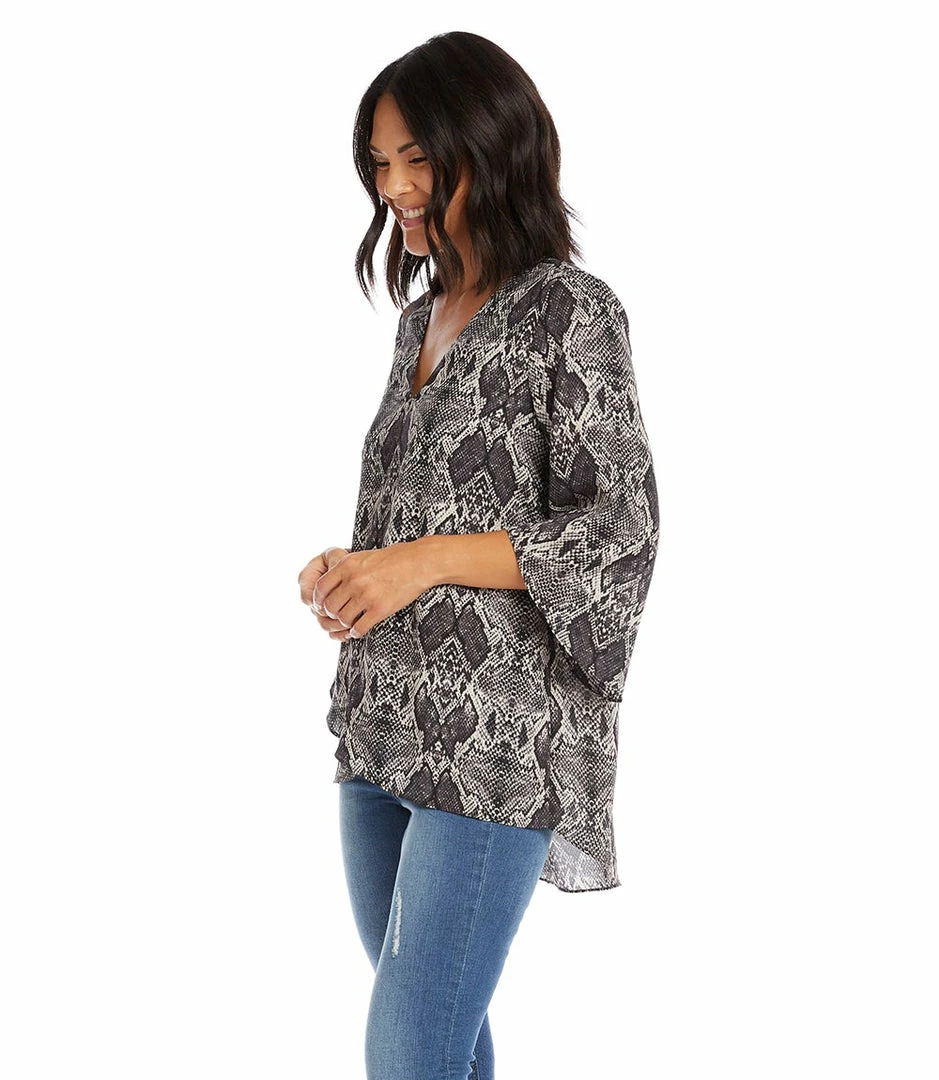 Karen Kane Bracelet Sleeve Asymmetric Top Clothing