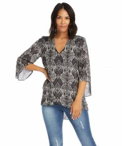 Karen Kane Bracelet Sleeve Asymmetric Top Clothing