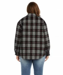 Karen Kane Plus Size Plaid Shirt Jacket