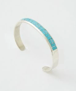 Karen Kane Sterling Silver Turquoise Inlay Cuff Bracelet