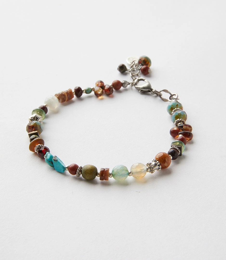 Karen Kane Accessories Beaded Turquoise And Jasper Bracelet